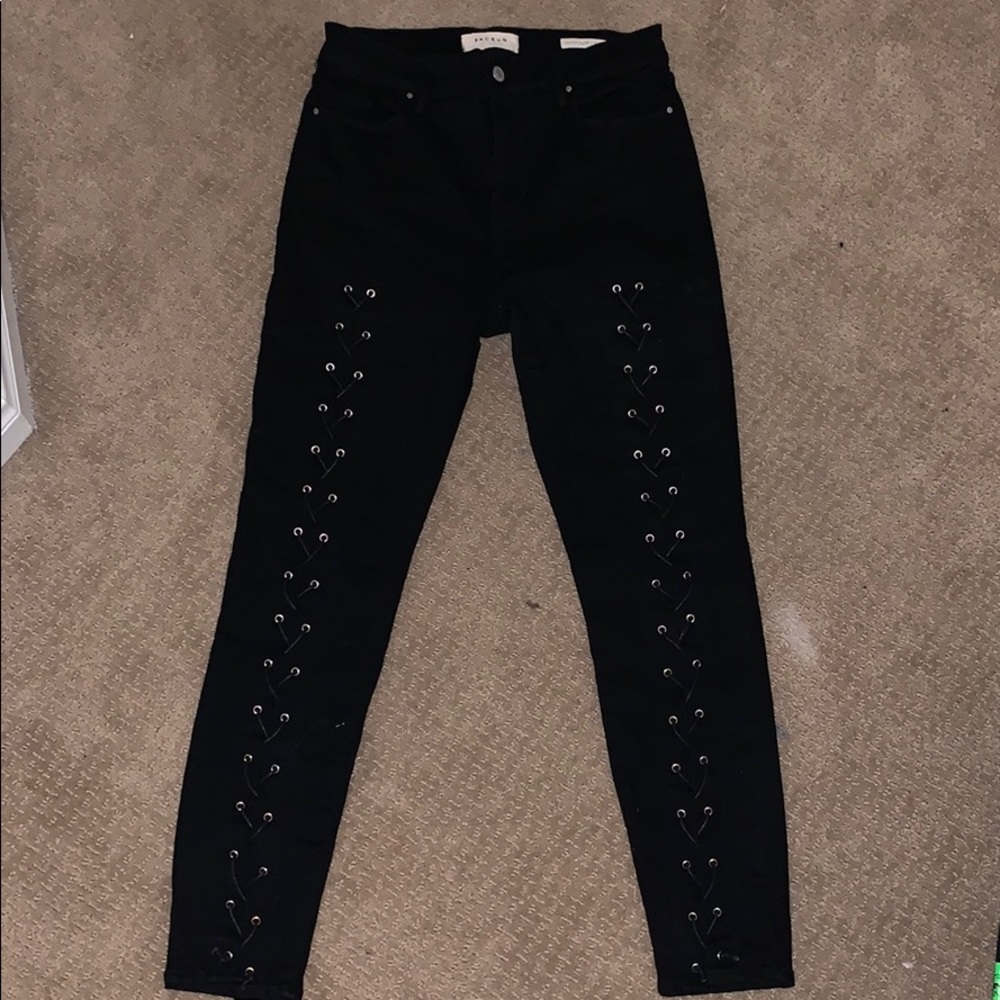 Pacsun Black laced up high rise jeggings